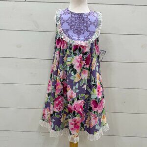 Ricrac & Ruffles Size 6 Purple Floral Dress